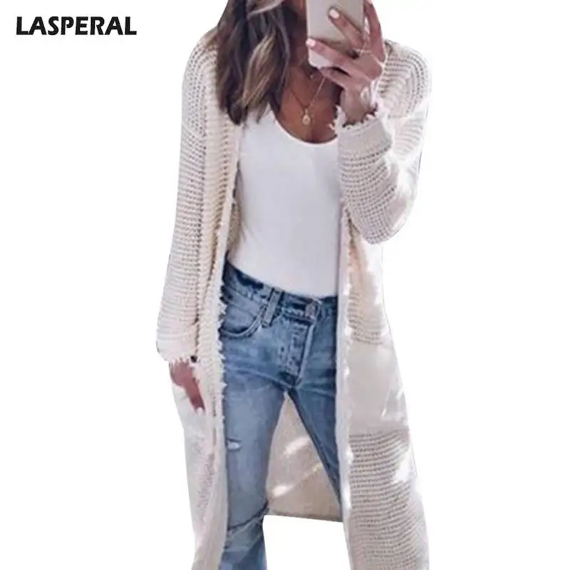

LASPERAL Women Casual Knitted Sweater Coat Long Sweater Cardigan Cardigan Coat Winter Clothes Autumn Women Long Sleeve Plus Size