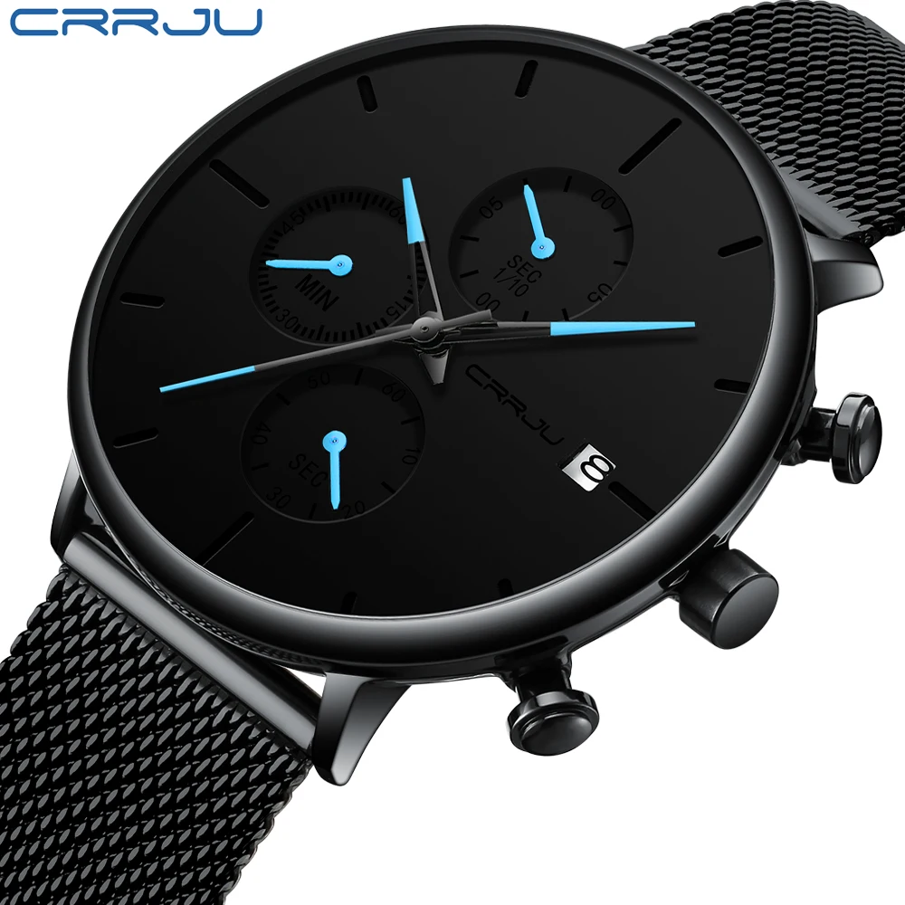 Blue Luxury Quartz Steel Mens Watches 