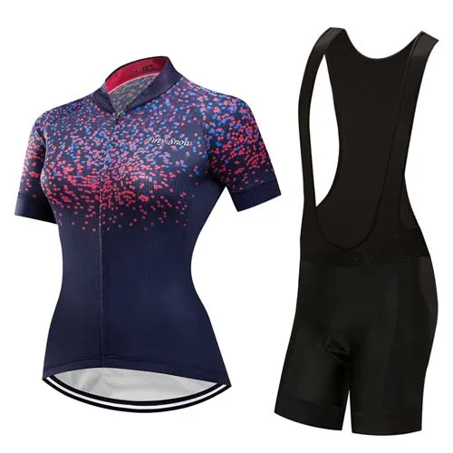 Летняя велосипедная одежда для женщин Велоспорт Джерси Набор pro одежда для коллективного велосипеда женский mtb триатлонный костюм короткие велосипедные наборы Комплект для велоспорта - Цвет: Jersey and Pants