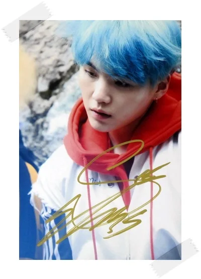 cards sorry and love BTS photo SUGA inches YOURSELF signed 4*6 autographed LOVE
