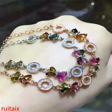 KJJEAXCMY fine jewelry S925 pure silver bracelet, natural tournet, crown jewel, jewelry, wholesale jewelry, free shipping. koraba fine jewelry natural millettia dielsiana bracelet retro couple gifts free shipping
