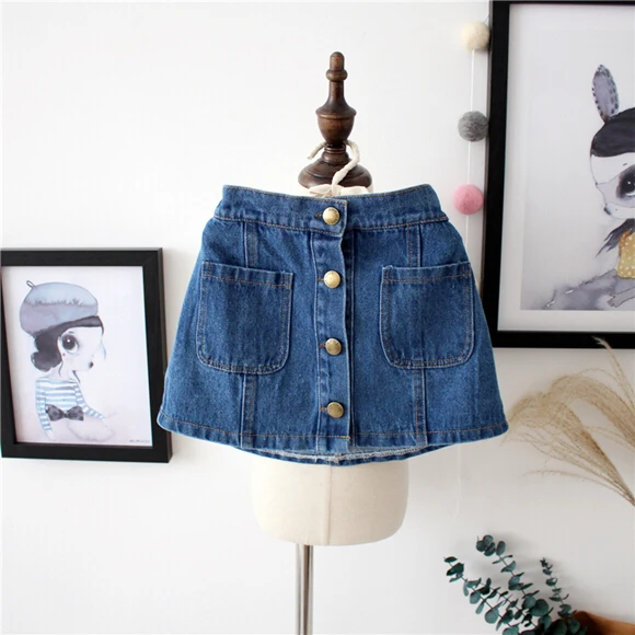 

Spring, summer, the new small and medium-sized single-breasted leisure bust bull-puncher skirt of the girls