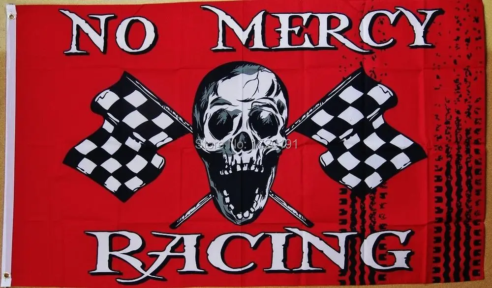 No Mercy Racing Pirate Flag 3 X 5 Indoor Outdoor Multi-Color Banner