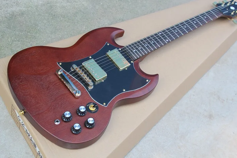 

Free Shipping Factory custom shop New Top Quality SG electric guitar with Dark Reddish Brown Matte electric guitarr 914
