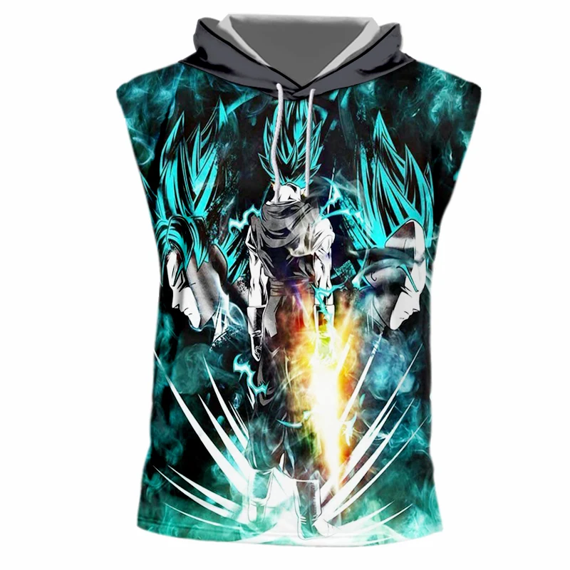 OGKB человек без рукавов с круглым вырезом майка 3D печатных Dragon Ball Street Wear 7XL Costuming Мужская Нижняя майка летняя шляпа - Цвет: Небесно-голубой