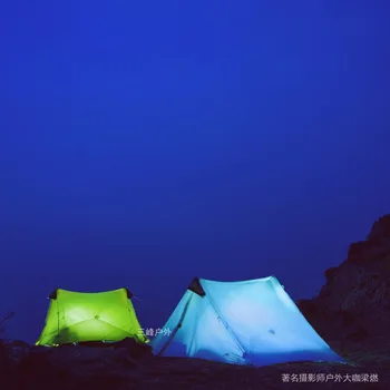 3F UL LanShan 2 Green Ultralight Tent 3 Season Professional 15D Silnylon Rodless Tent 5