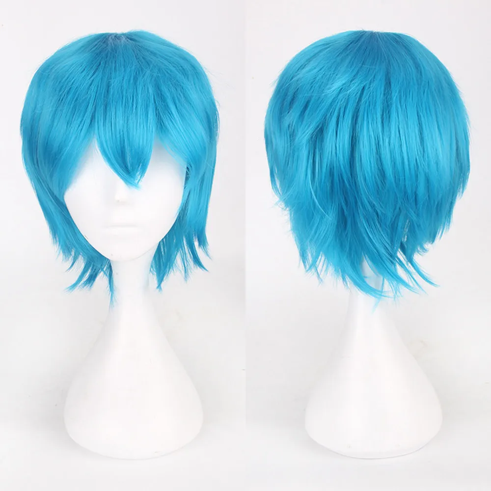 SALE Unisex Fashion Multi Color Short Straight Hair Wig Anime Party Cosplay Full sell Wigs 35cm High Temperature Fiber Gift SALE Unisex Fashion Multi Color Short Straight Hair Wig Anime Party Cosplay Full sell Wigs 35cm High Temperature Fiber Gift