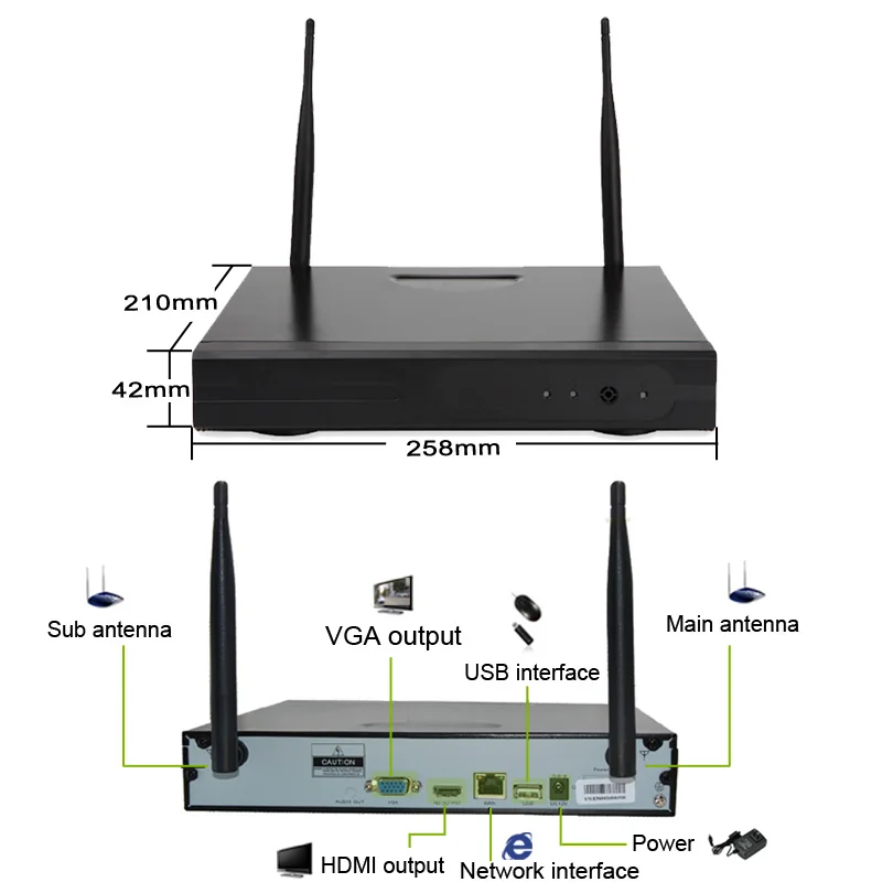 Wetrans Беспроводной безопасности Камера Системы 4CH P2P HD 960 P 20 м Ночное видение Водонепроницаемый камера наружного наблюдения с Wi-Fi, набор камеры nvr