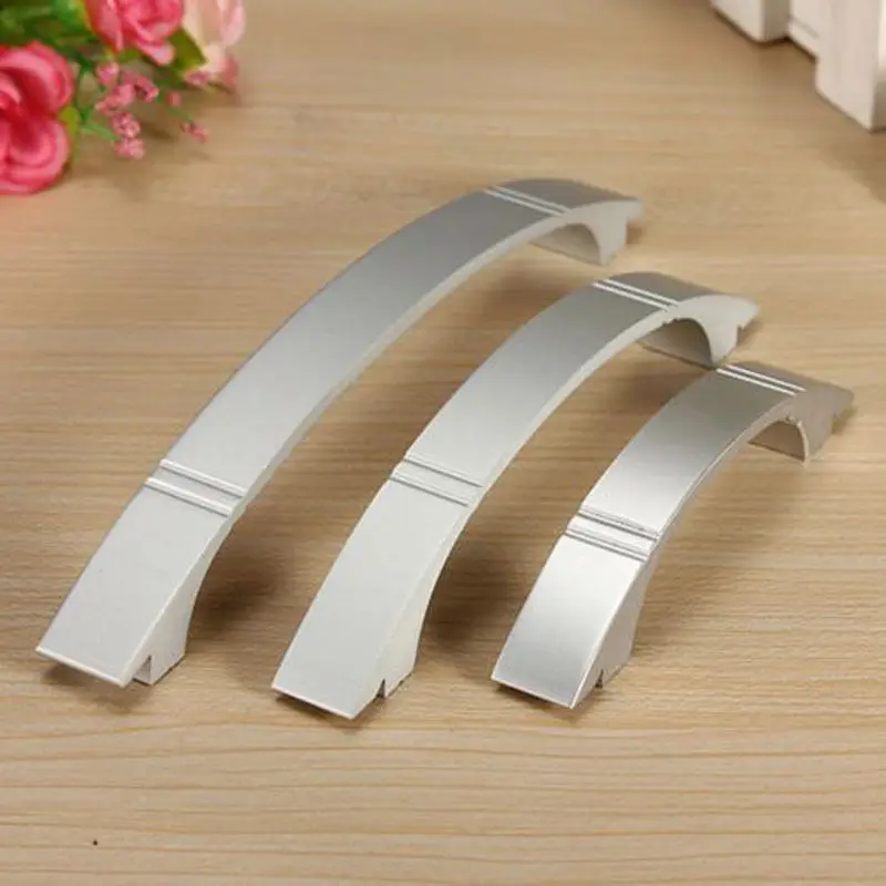 Megairon Modern Cabinet Door Handles Silver Drawer Knob Kitchen