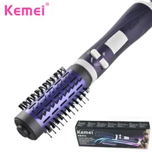 KEMEI Rotating Hair Brush Dryer Comb Style Hair Dryer Anion Electric Automatic Curler Roller Brush Straightening Styling KM-813 2018 top sale kemei km 8213 high power household anion hair dryer black european regulations plug 1200 w 1599 w rated power