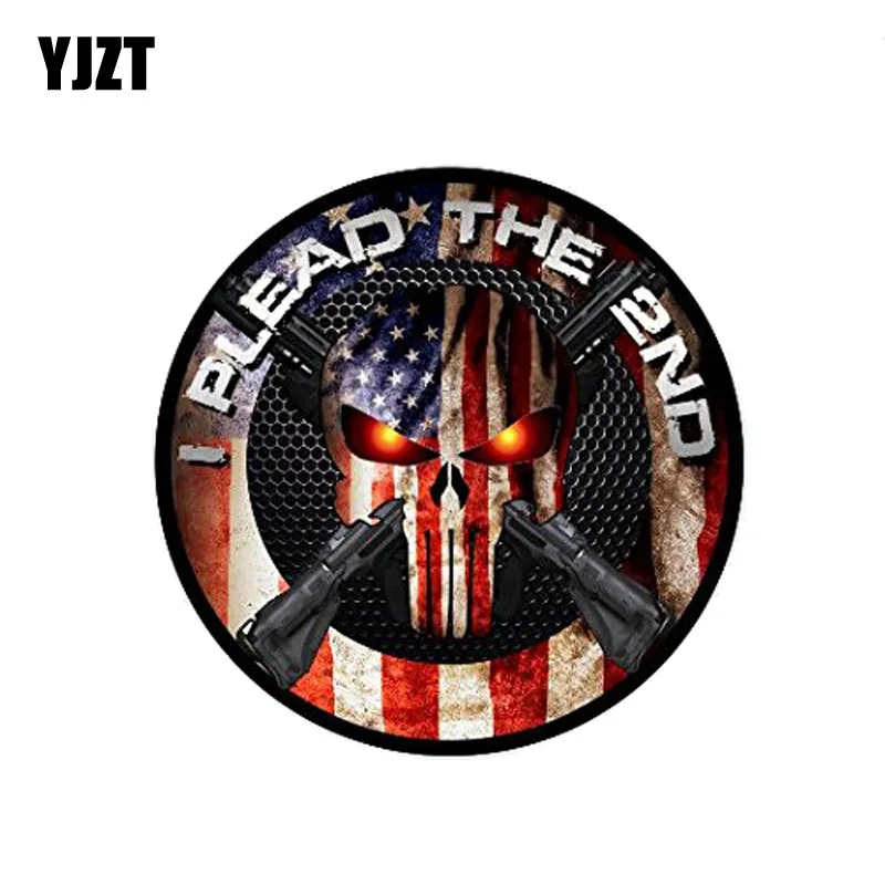 

YJZT 8.3CMX8.3CM 2nd Amendment Punisher Personalized Car Stickers Motorcycle Decals C1-6014
