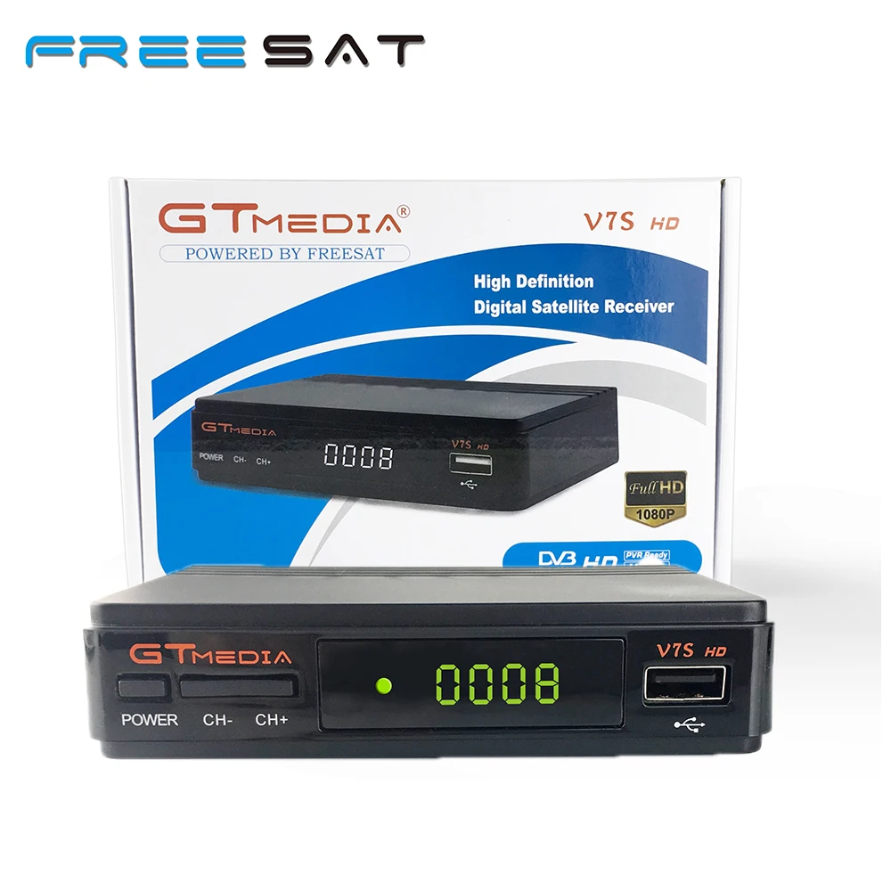 Satellite TV Receiver decoder freesat V7S HD DVB S2 + USB Wfi Receptor