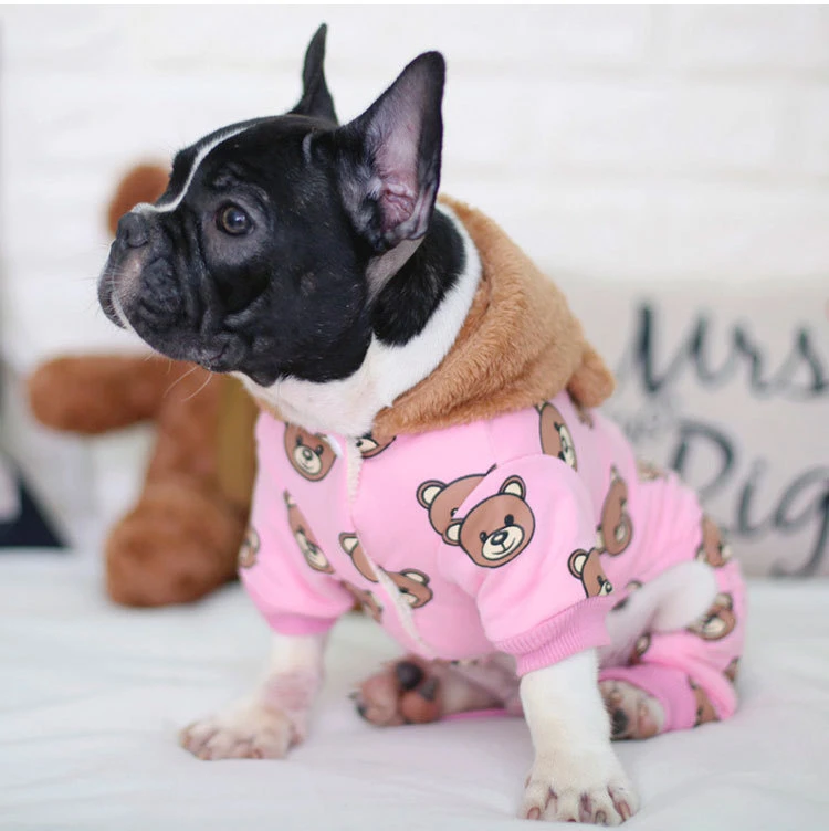 Зимняя Теплая Одежда для собак чихуахуа йоркиестедди одежда для домашних животных комбинезон с принтом животных Одежда для собак куртка с капюшоном