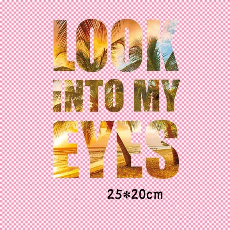 

25x20cm New letters Pattern Iron On Patches Stickers Washable Appliques A-level Heat Transfer For DIY T-shirt Accessory Clothes