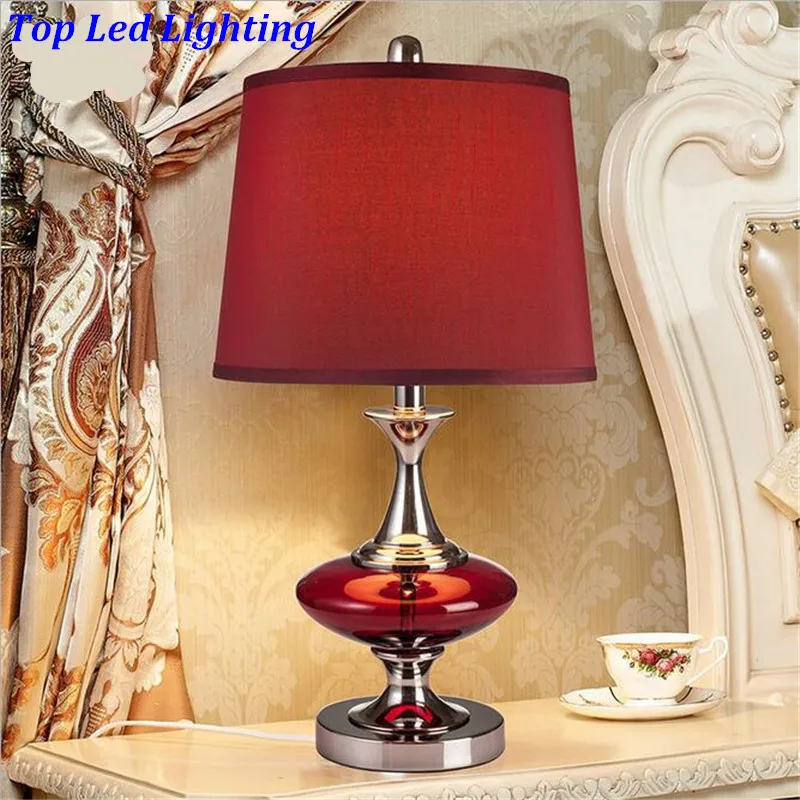 Modern Fashion Red Gl Fabric E27 Dimmerabla Table Lamp For Modern Fashion Red Gl Fabric E27 Dimmerabla Table Lamp For Wedding Decor Bedroom Bedside Living Room Ac 80 265v H 58cm 1198 In Led Lamps From