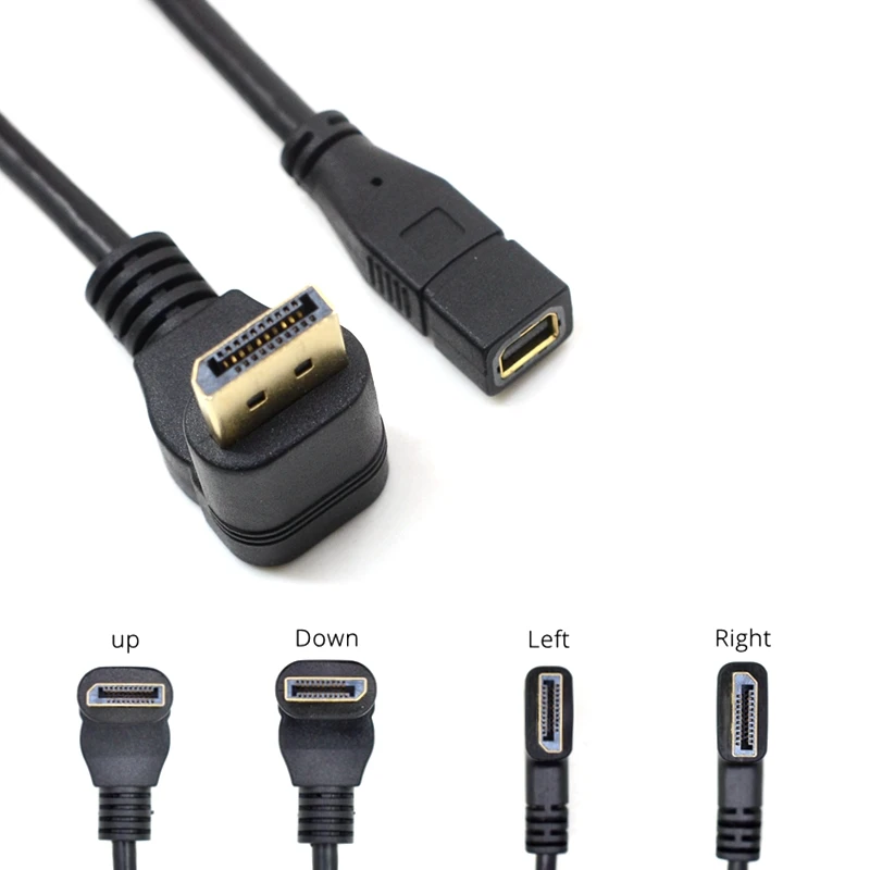 Кабель адаптер Displayport папа мама Thunderbolt Mini угол 90 градусов|Кабели VGA| |