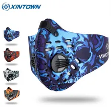 Новинка, велосипедная маска с фильтром, 4 цвета, половина лица, углеродная велосипедная тренировочная маска