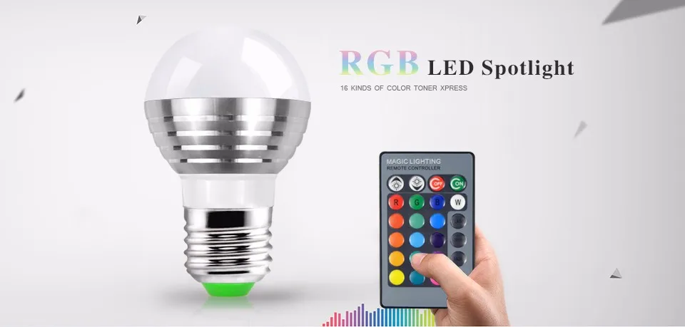 1 шт. прекрасный 16 цветов RGB Рождественский Декор атмосферный светодиодный ночник E27 5 Вт 110 В-220 В светодиодный светильник Точечный светильник+ ИК-пульт дистанционного управления