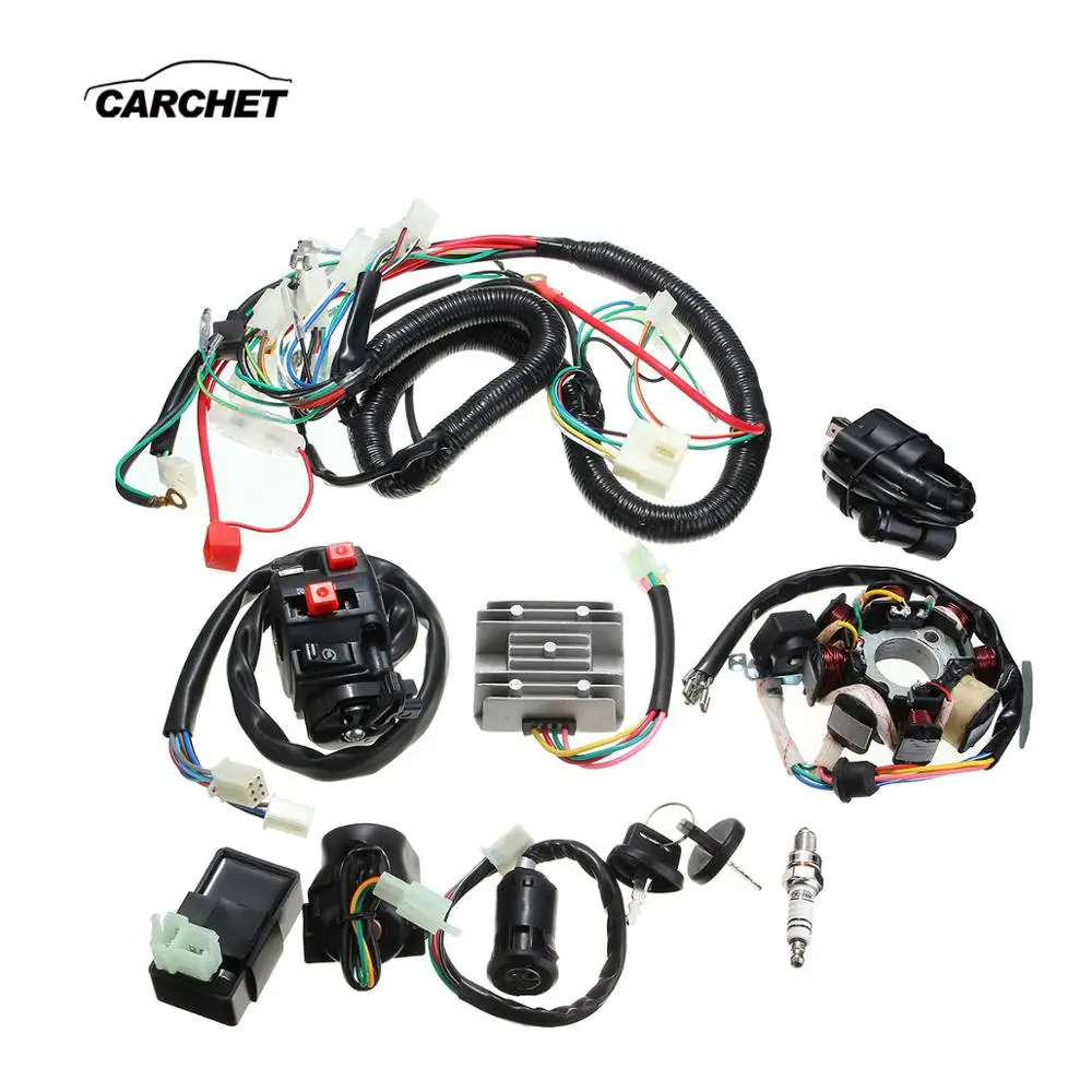 CARCHET 12V мотоцикл мото полная электрика жгут проводов катушки CDI реле искры наборы