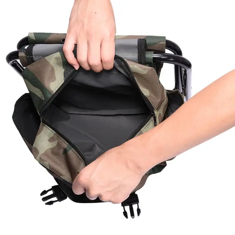 Multi Functional Portable Camouflage Style Fishing Chair Can Be Used As A Backpack For Outdoor Travel Essential Items Multi Functional Portable Camouflage Style Fishing Chair Can Be Used As A Backpack For Outdoor Travel Essential Items