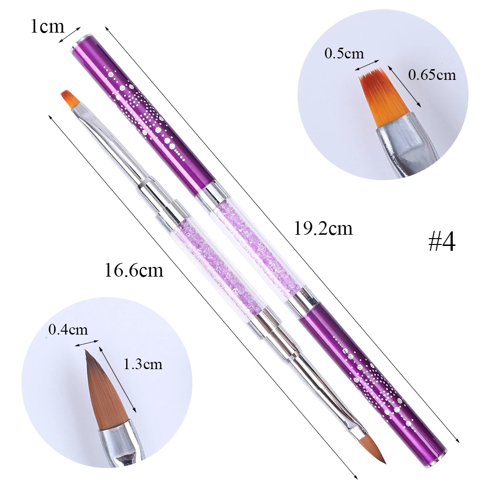 1 шт., нейлоновая кисть для нейл-арта двойного назначения, стразы, ручка для раскрашивания, рисования, ручка для маникюра, УФ-Гель-лак, инструменты для нейл-арта LA820