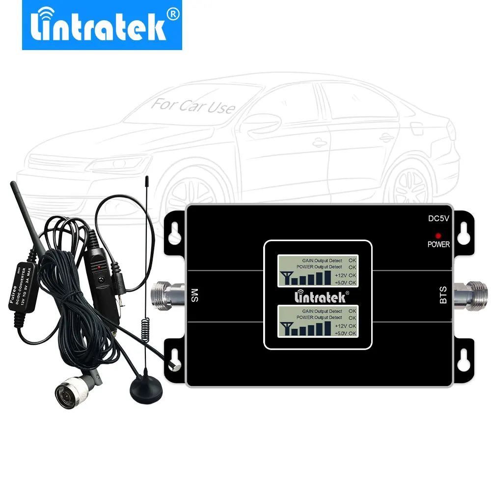 

Lintratek 2G 4G LTE Voice+Internet Cars Cell Phone Signal Booster GSM 900mhz LTE 1800mhz Drive Mobile Signal Repeater Amplifier@
