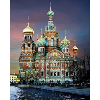 

Full 5d diy round diamond painting cross stitch Church of Our Savior on Spilled Blood diamond embroidery kits mosaic pattern