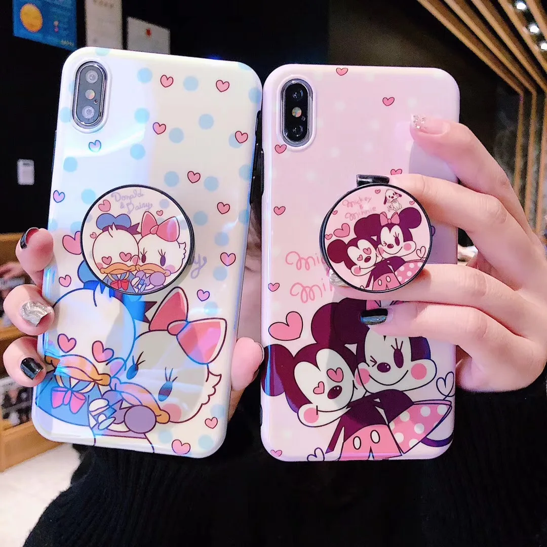 

Cartoon Anime Q version Disneys Mickey Minnie Phone Case For iPhone 8 7 6 6s Plus X XR Xs Max silicone Daisy Donald Duck cover