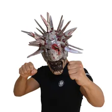 The Walking Dead Mask,Knives Zombie Mask,Halloween Party with Simulation Weapons on Head Latex Helmet rain on the dead