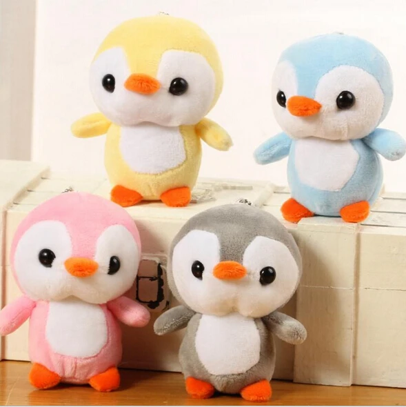

4Styles 10CM Animals Penguin Keychain Dolls Stuffed Plush Toys Small Pendant Dolls for kids gifts