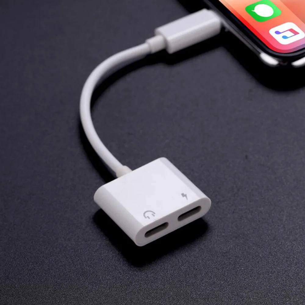 2 in 1 for Lightning Adapter For iPhone 7 Charging Adapter For iPhone 8 7 Plus 10 X Charger Splitter Headphone Adapter 2 in 1 for Lightning Adapter For iPhone 7 Charging Adapter For iPhone 8 7 Plus 10 X Charger Splitter Headphone Adapter