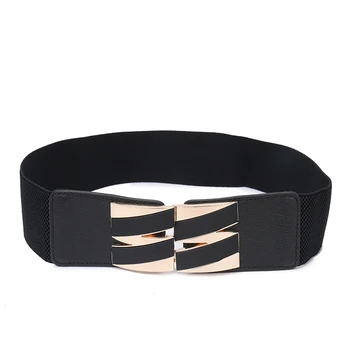 Leather Elastic Wide Belt for Women Stretch Thick Waist Belt for Dress Adornment For women Waistband