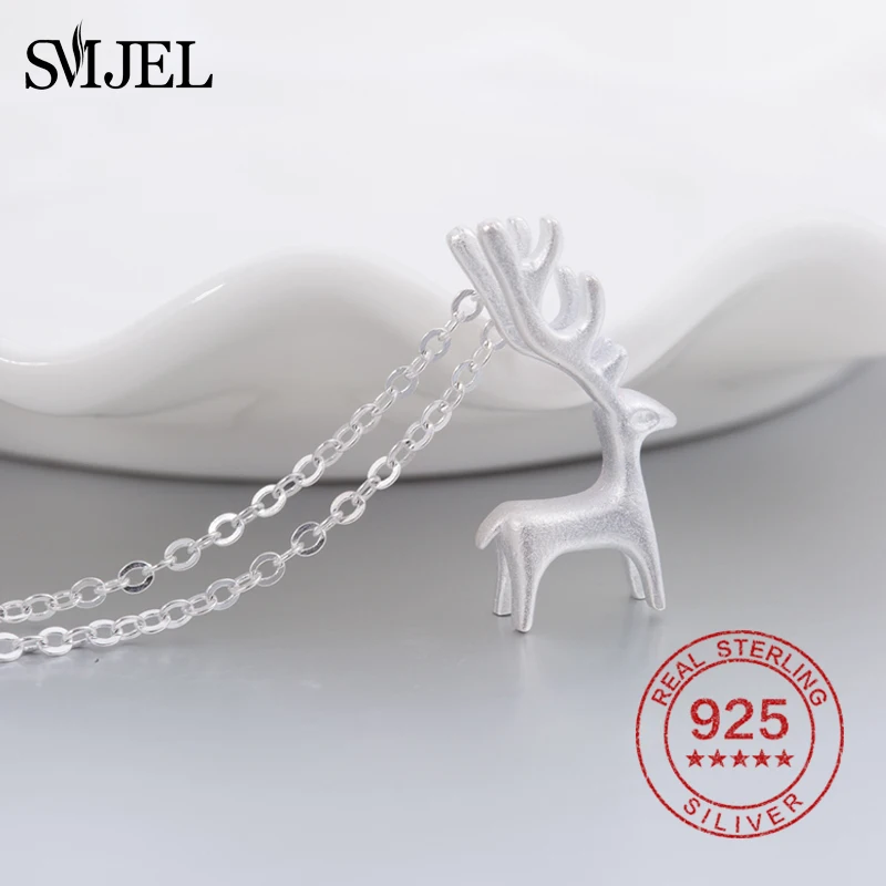 Женское Ожерелье SMJEL из серебра 100% пробы аксессуары в виде оленя для вечерние