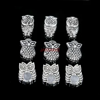 

JAKONGO 40pcs Antique Silver Plated Owl Spacer Beads for Loose Beads Jewelry Making Accessories DIY Handmade Craft 3 styles