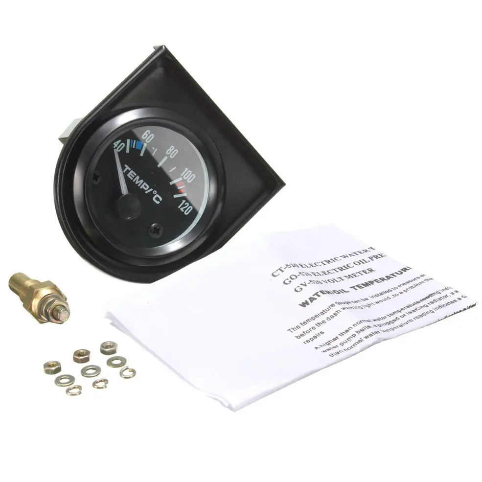 

2" 52MM Car Auto 12V Universal Car Pointer Water Temperature Celsius Gauge Pointer with White LED Backlight