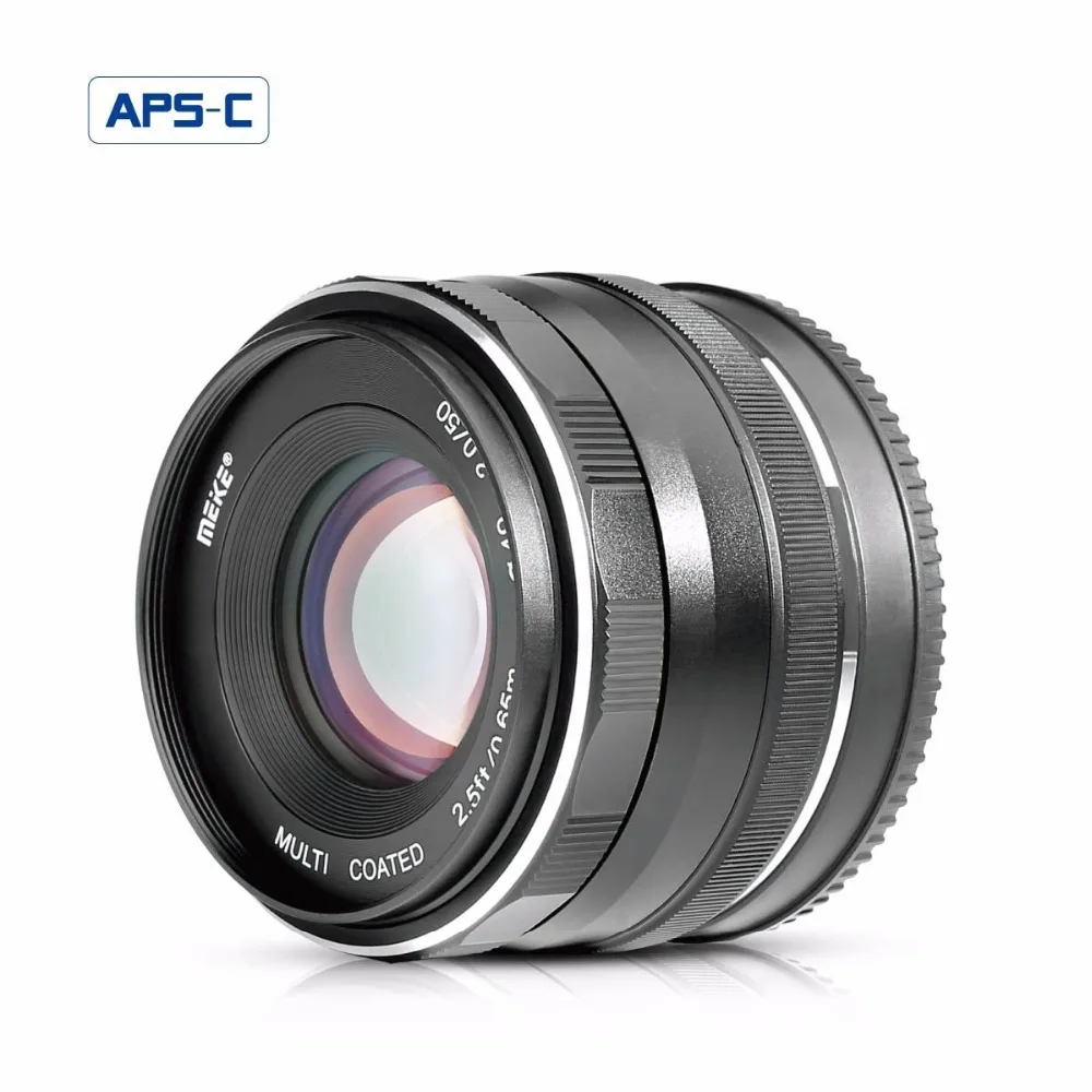 MEKE MK-E-50-2.0 50 мм f/2,0 объектив с фиксированным ручным фокусом для sony E mount беззеркальная камера a6300/a6000/a5100/a5000/NEX7/NEX6/NEX5n/NE