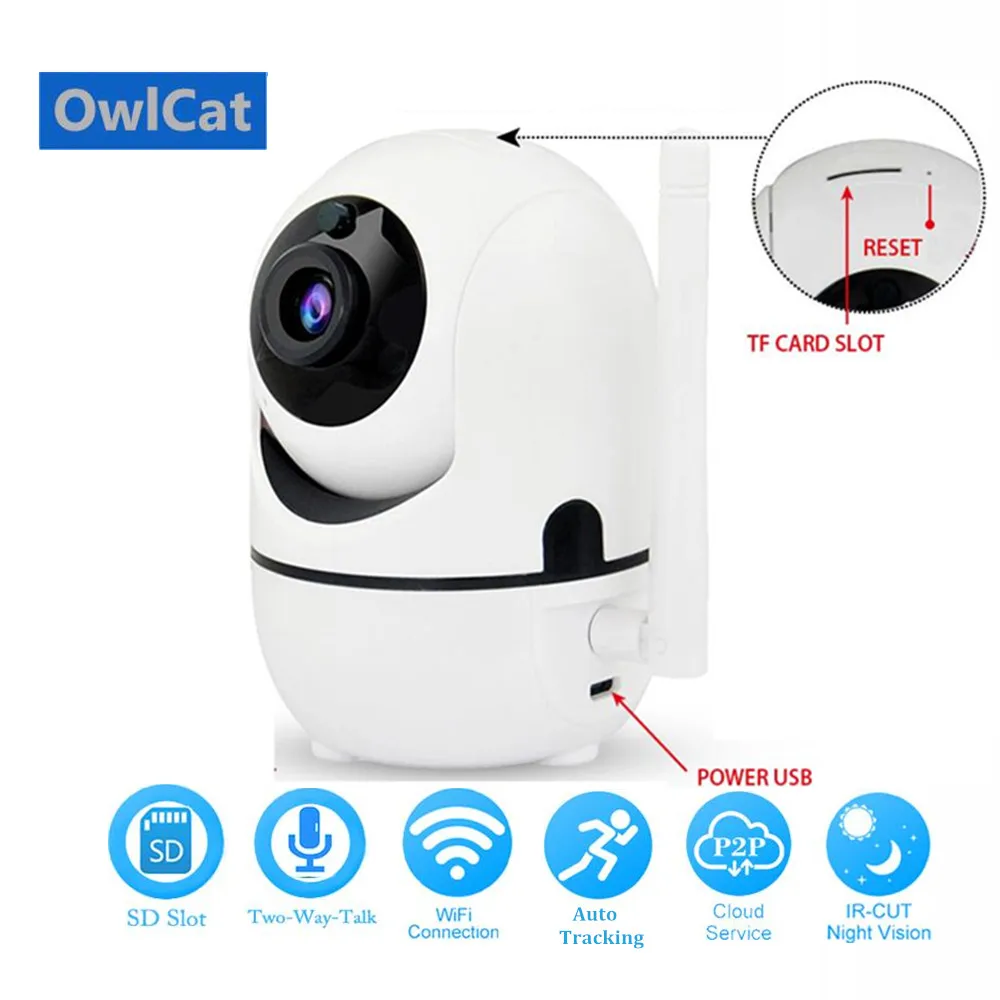 

OwlCat HD 1080P Cloud Wireless IP Camera Intelligent Auto Tracking Of Human Home Security Surveillance CCTV Network Wifi Camera