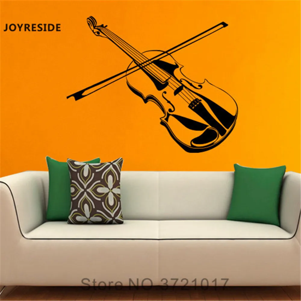 JOYRESIDE скрипка стены музыкальный инструмент наклейка виниловое панно наклейки для интерьера Art Гостиная Украшения в спальню украшения A136