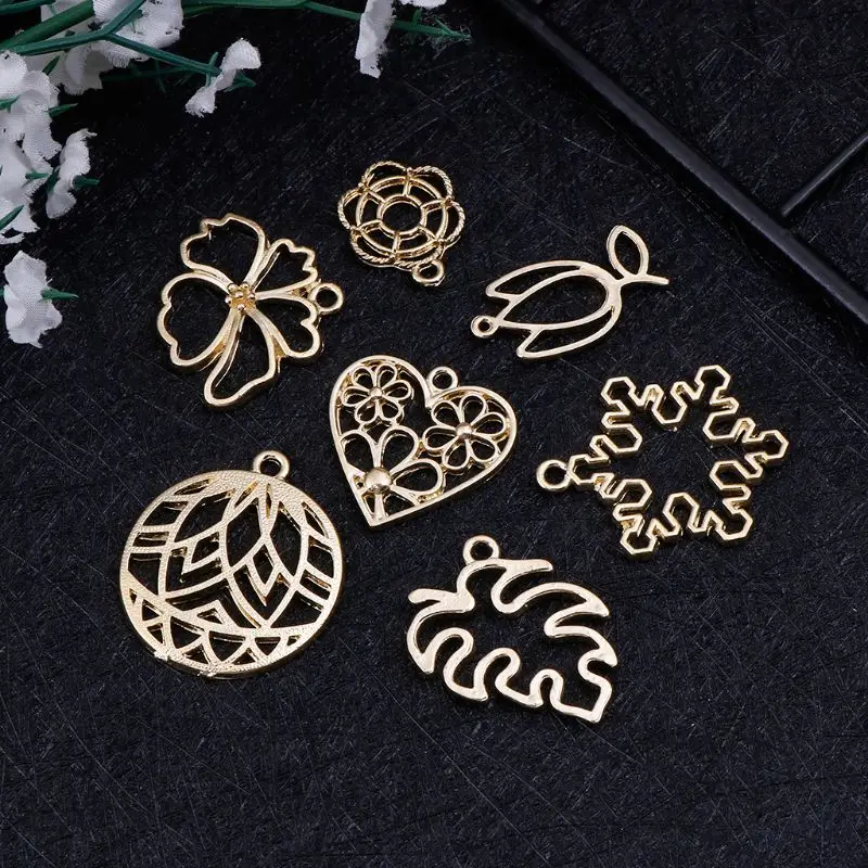 

Metal Frame DIY Epoxy Resin UV Tools Crafts Crystal Glue Handmade Jewelry Making Pendant Necklace Animals Dolphin Starfish