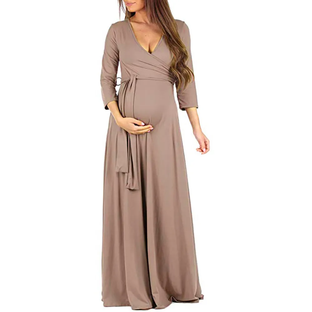 Новое модное весенне-летнее платье для беременных женщин модное платье для беременных с регулируемым поясом Многофункциональное платье