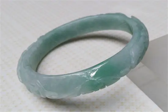

FREE SHIPPING>>>@@ NEW HOT Vintage Chinese Hand-carved 100% Natural GREEN Jadeite Bracelet 57MM NEW