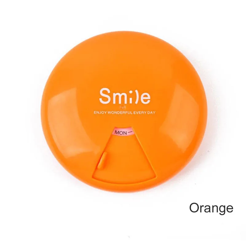 1 шт. 4 цвета 7 дней в неделю таблетки, капсулы, медицинский препарат коробка держатель для хранения Органайзер Контейнер Чехол Коробка для таблеток разветвители - Цвет: Оранжевый