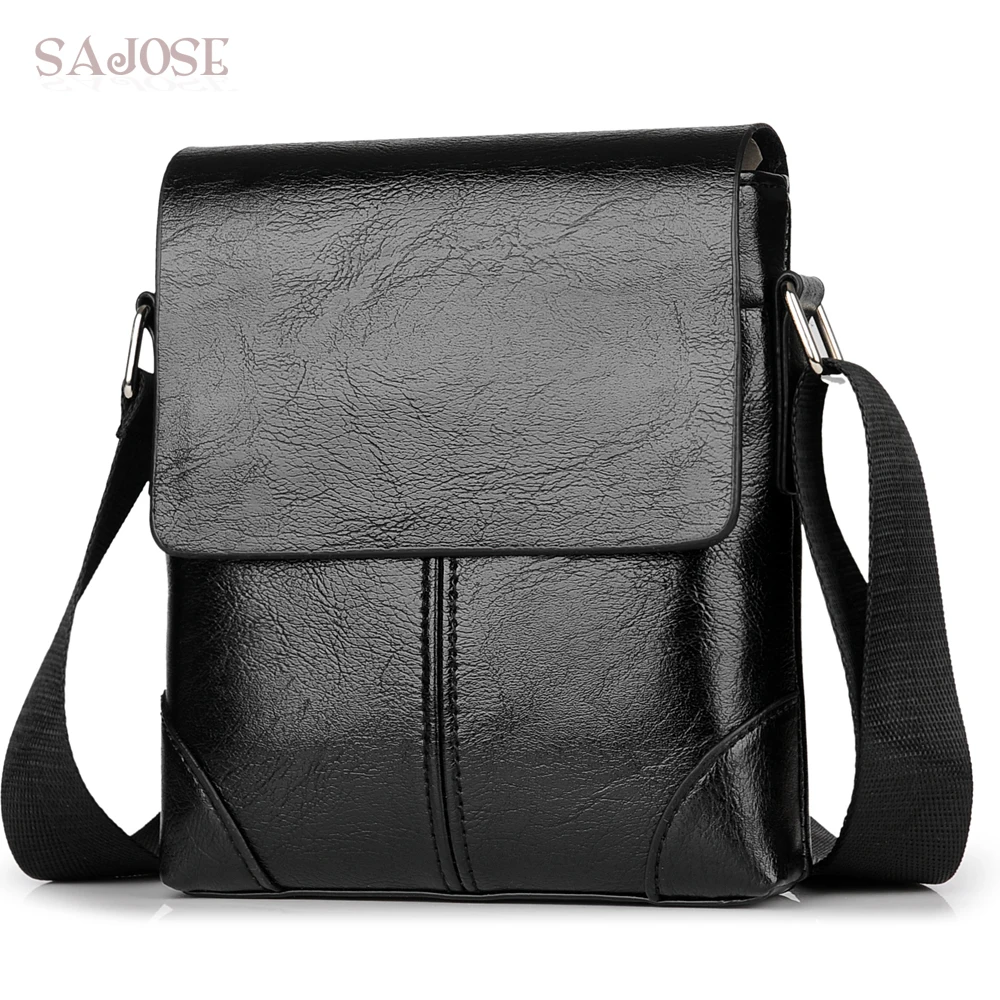  Men Crossbody Bag Fashion Leather Shoulder Bag Casual Black Business Mens Hand bag For Phone High Q - 32877674228