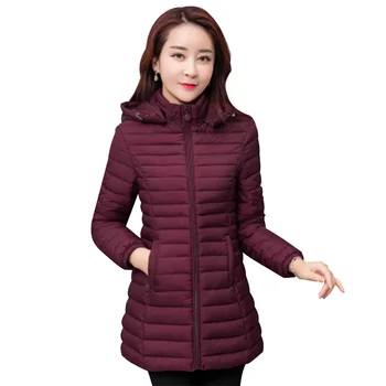 

2019 New Women Winter Coat Fashion Thin Section Hooded Solid Color Cotton Jacket Korean Version Of Loose Plus Size Jacket WJM254