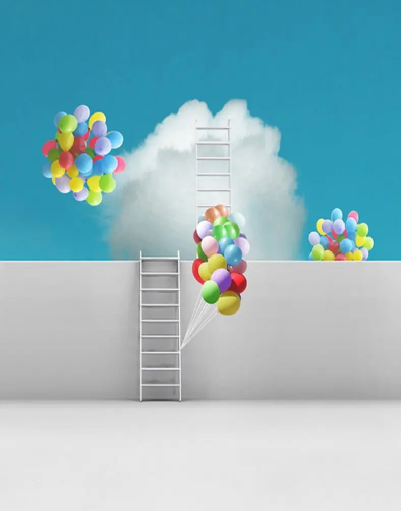

5x7ft Cloud Balloon Ladder Photography Backdrops Photo Props Studio Background
