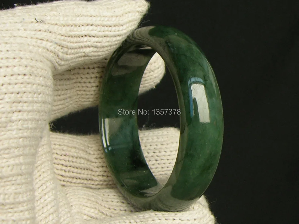 

shitou 00576 57mm 100% Natural Type A Jade Chinese Jadeite Deep Green Feicui Bracelet