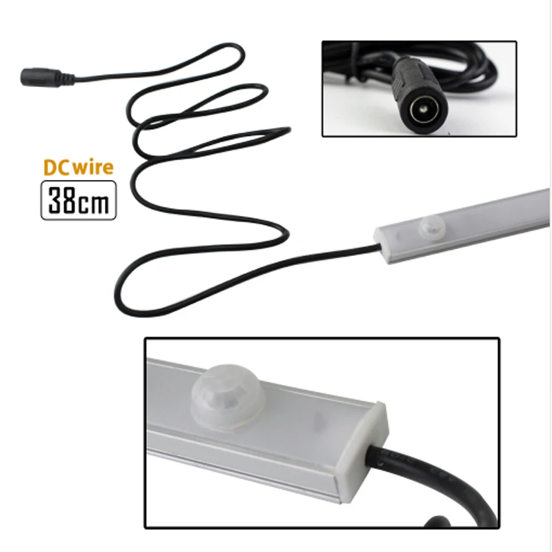50 cm 10 W الجسم الأشعة تحت الحمراء PIR Led motion مصباح لجهاز الاستشعار ل تحت خزائن المطبخ أضواء 12 V خزانة خزانة غرفة نوم