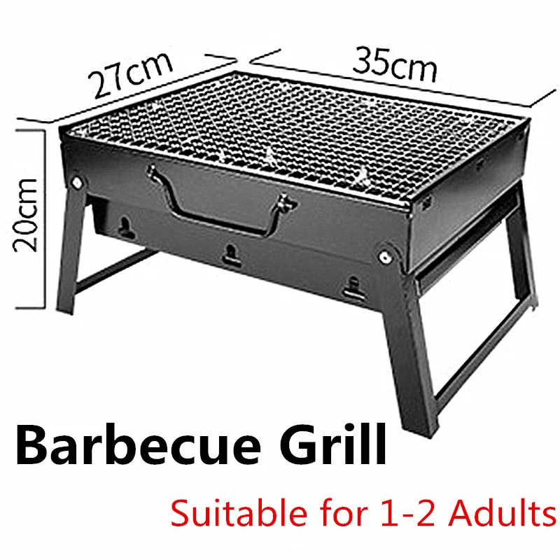 

Foldable Outdoor Barbecue Grill, Portable Cast Iron Mini Charcoal Oven Grill, 1-2 Adults BBQ Tools, Easy To Assemble