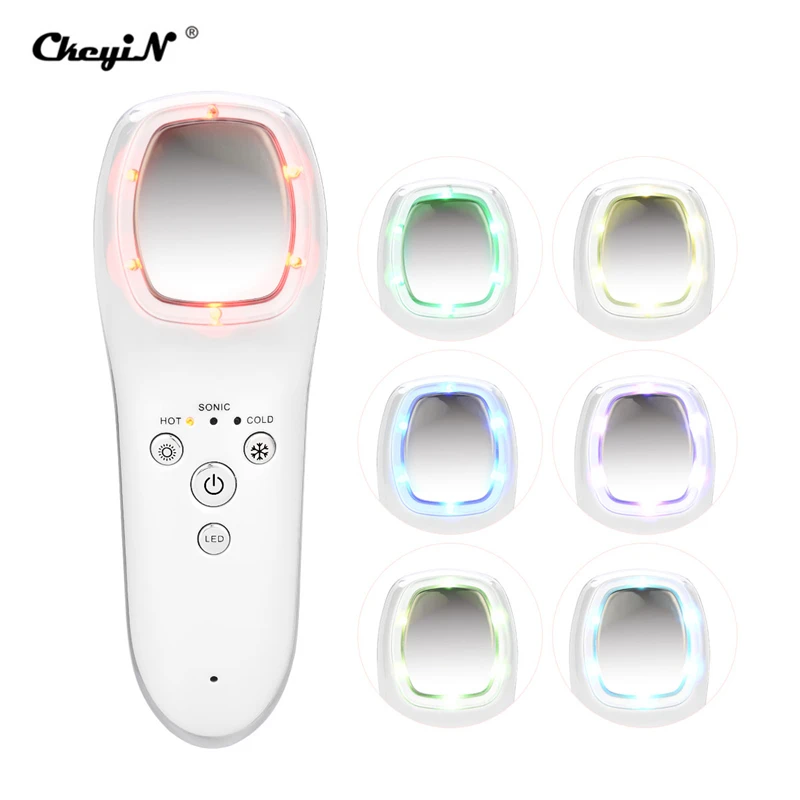 LED Schönheit Maschine Heiß Kalt Massage Therapie Gesichts Massage Facelift 7 Farben LED Photon Hautpflege Vibrieren Akupunktur Gerät LED Schönheit Maschine Heiß Kalt Massage Therapie Gesichts Massage Facelift 7 Farben LED Photon Hautpflege Vibrieren Akupunktur Gerät