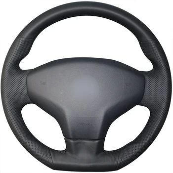 

Hand-stitched Black Artificial Leather Car Steering Wheel Cover for Citroen Elysee C-Elysee 2014 New Elysee Peugeot 301 2013